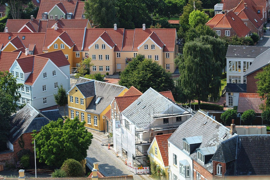 Somewhere Denmark town houses building