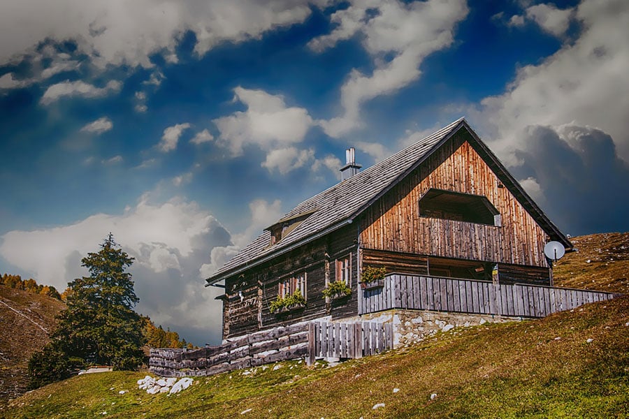 Chalet cabin commonly in mountainous area