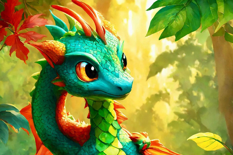 Colorful children dragon figure