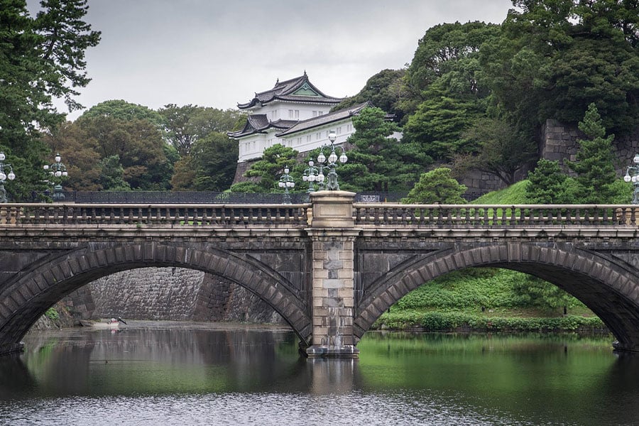 Tokyo Japan palace and bridge
