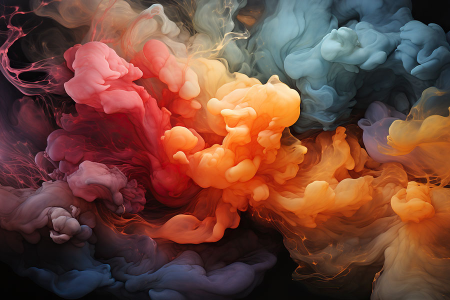 Abstract smoke clouds