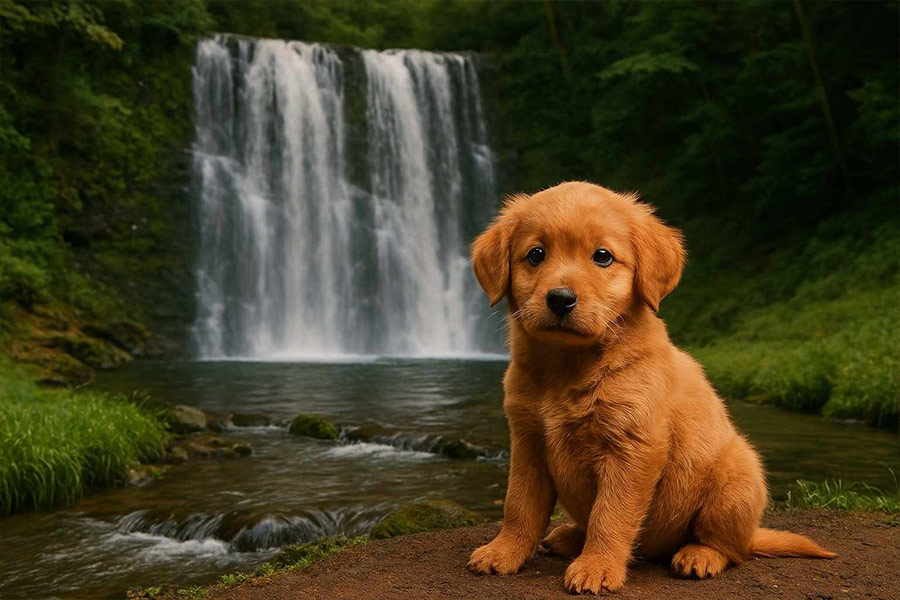 El cachorro de labrador retriever
