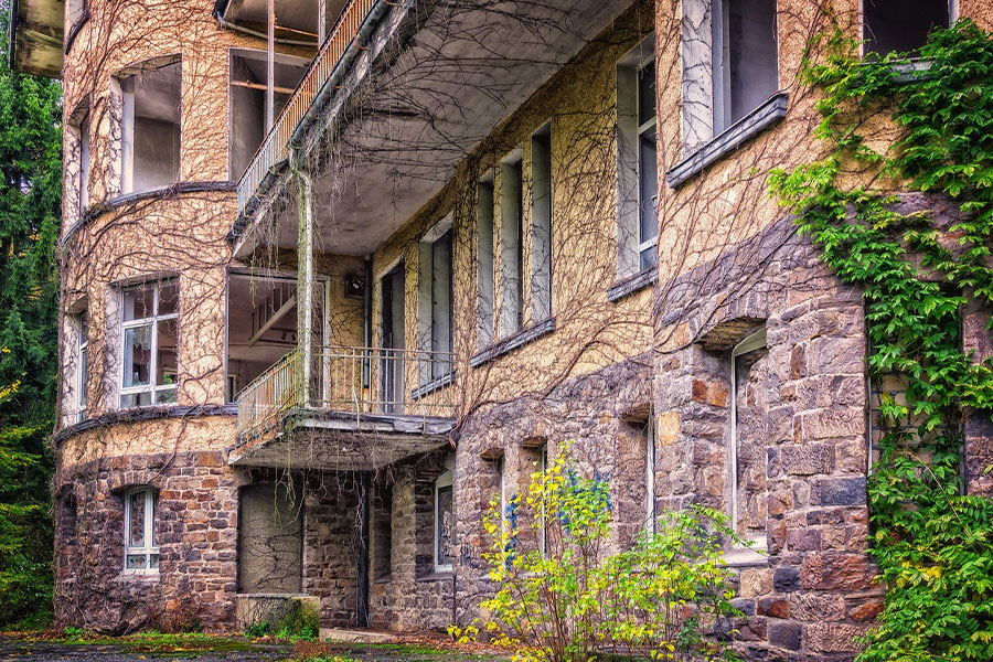 Abandoned house building