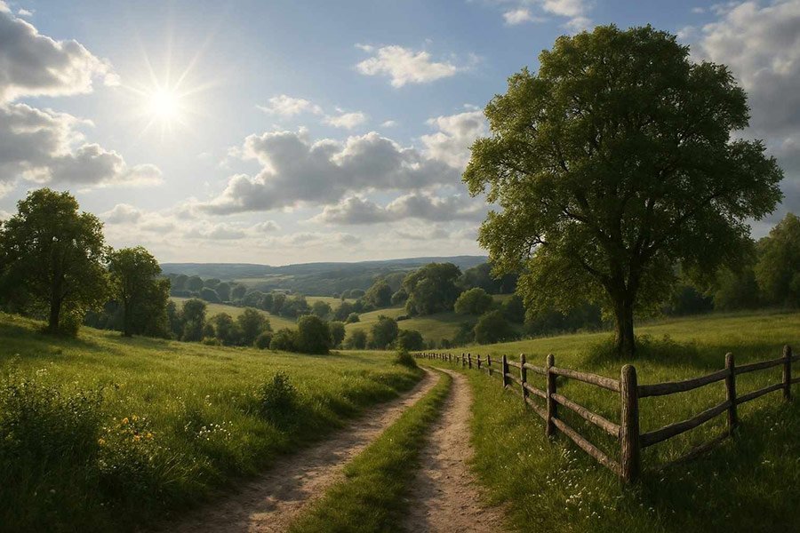 Naturlandschaft mit Fußweg