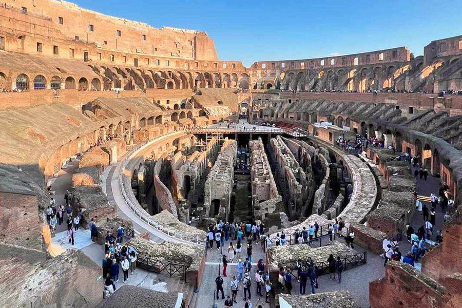 Inside historical landmark in Rome Italy