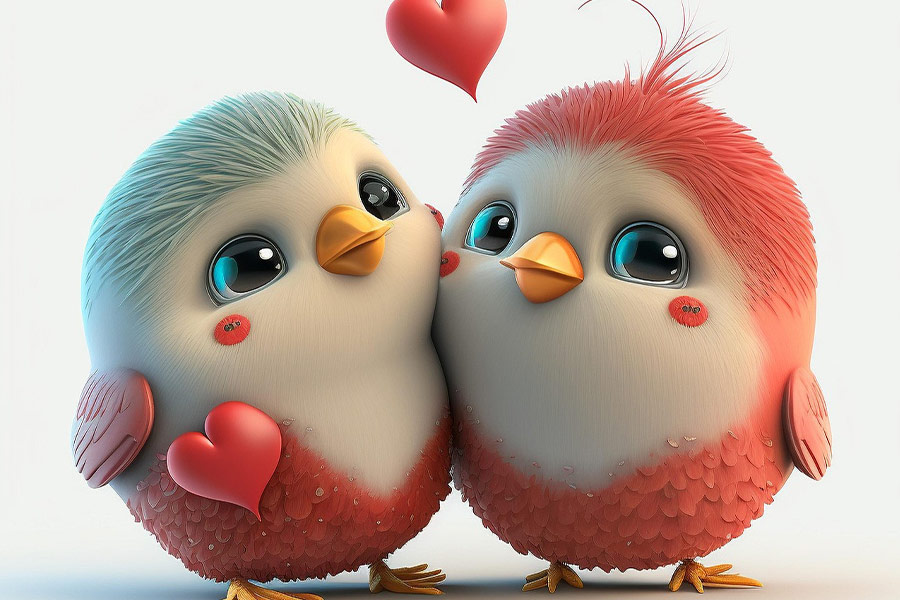 Valentines birds