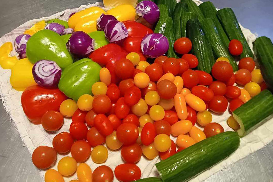 Assorted fresh veggies for salad