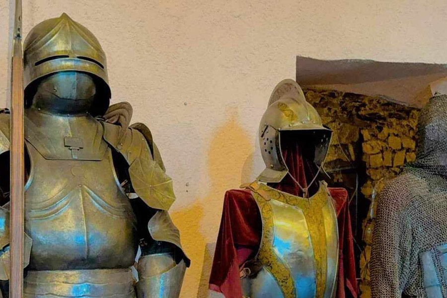 Medieval armor in the gallery display
