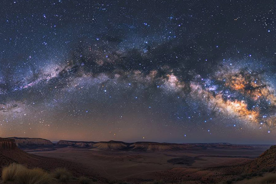 Night sky over a desert