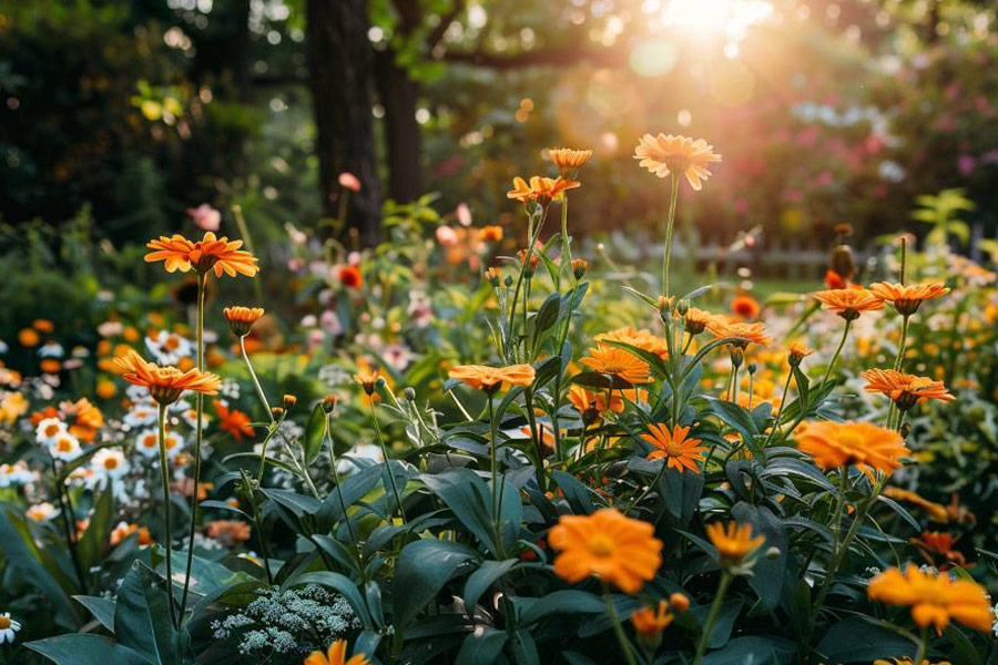 Aiuola piena di margherite
