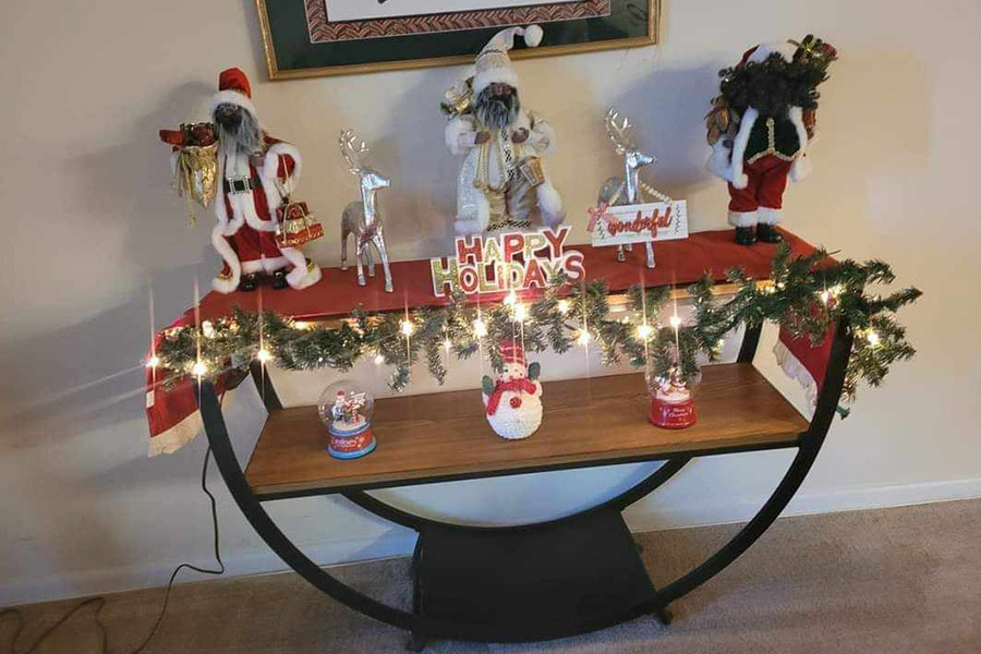 Christmas santa wreath lights decoration