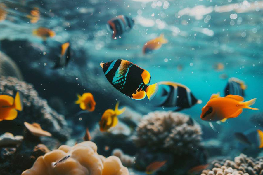 Grupo de peces nadando