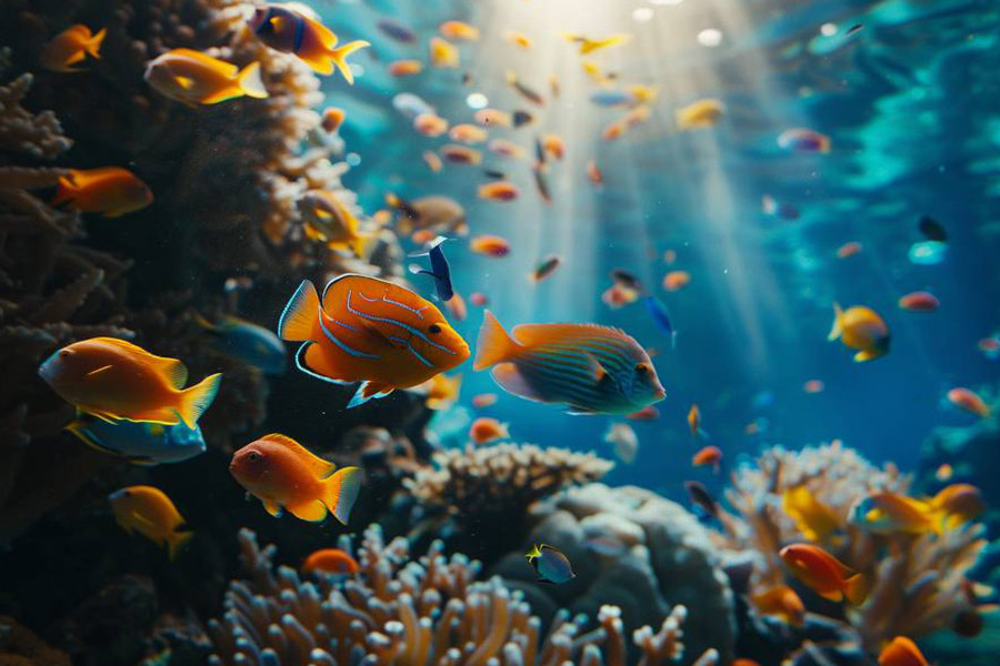 Escena del arrecife de coral