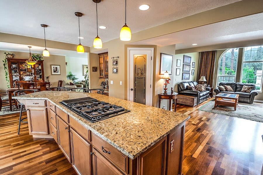 Haus Küche Wohnzimmer Interieur