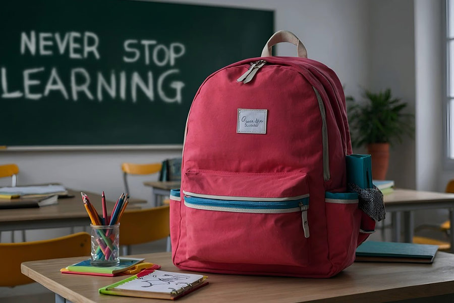 Tasche in rot Schulbildung