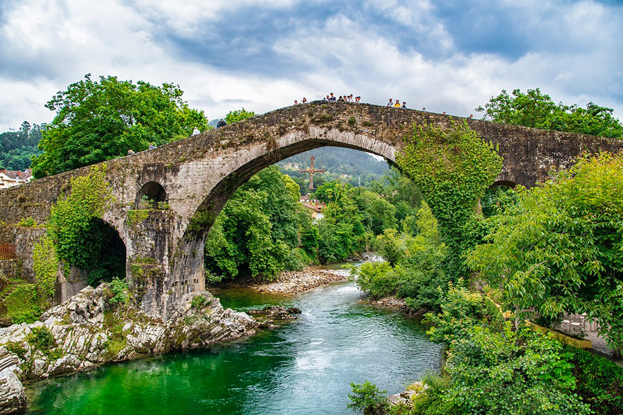 River nature arch bridge