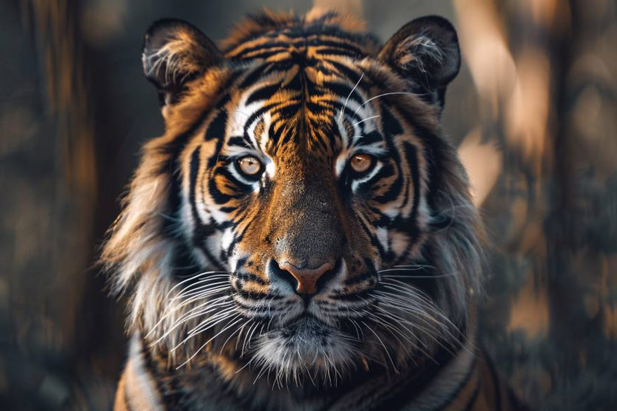 Fotografía de cerca de un majestuoso tigre.
