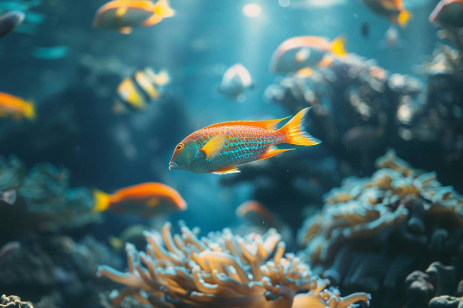 Peces hermosos y vibrantes.