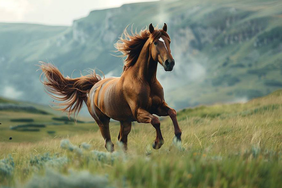 Un magnífico caballo al galope