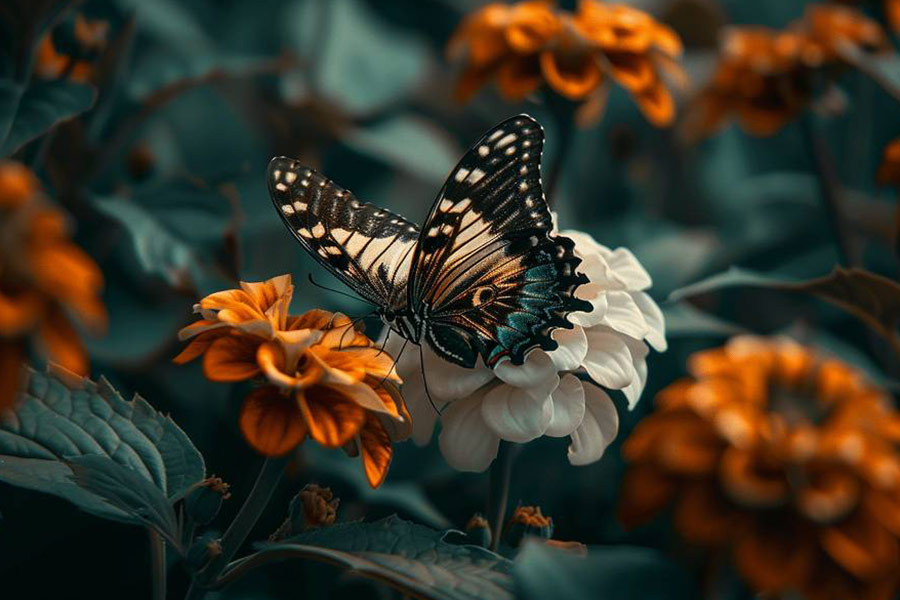 Una bellissima farfalla che riposa