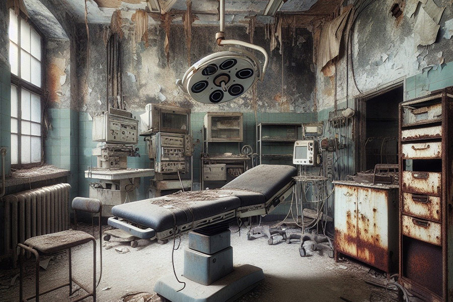 Verlassenes Zimmer Krankenhaus