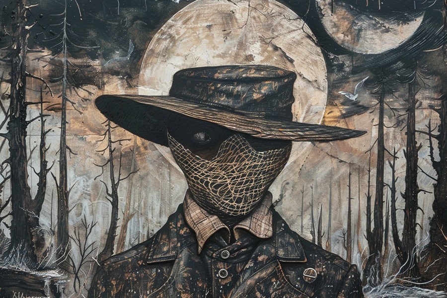 Mysteriöser Mann mit Maske