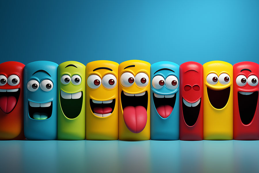 Bunte Emotionen Gesichter