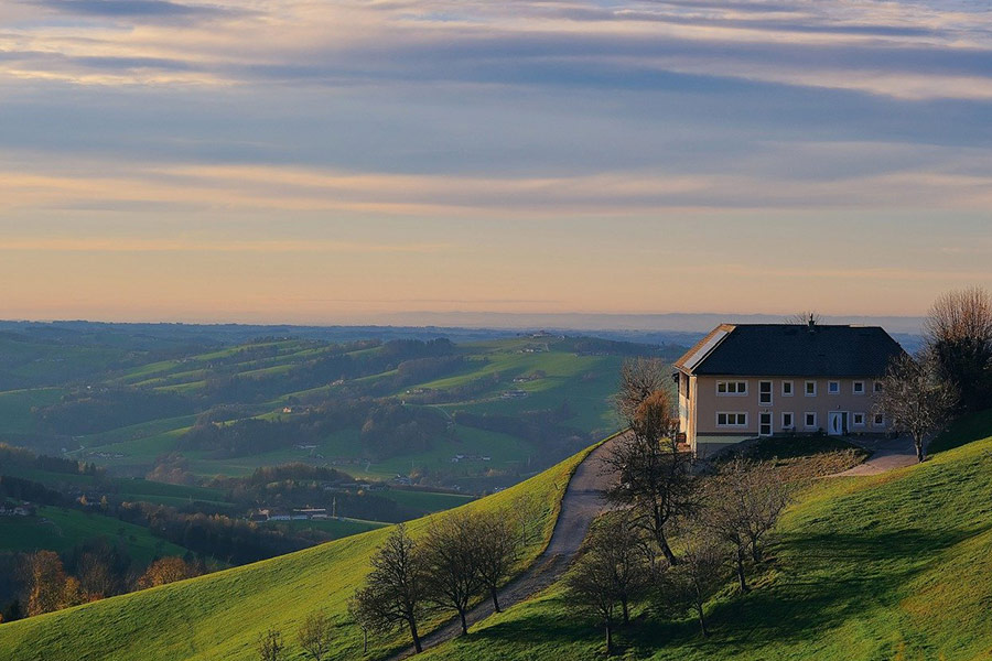 Landschaftlich gestalteter Hotelbereich