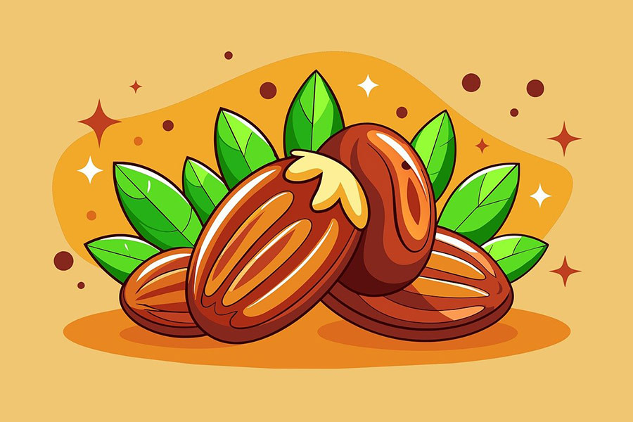 Dattelfrucht-Cartoon-Illustration