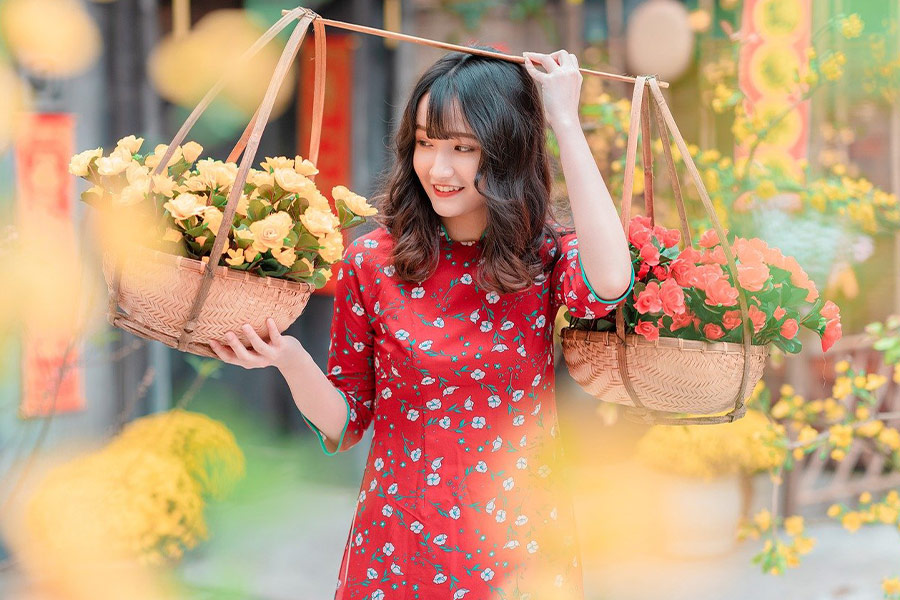 Bild Frau und Blumen